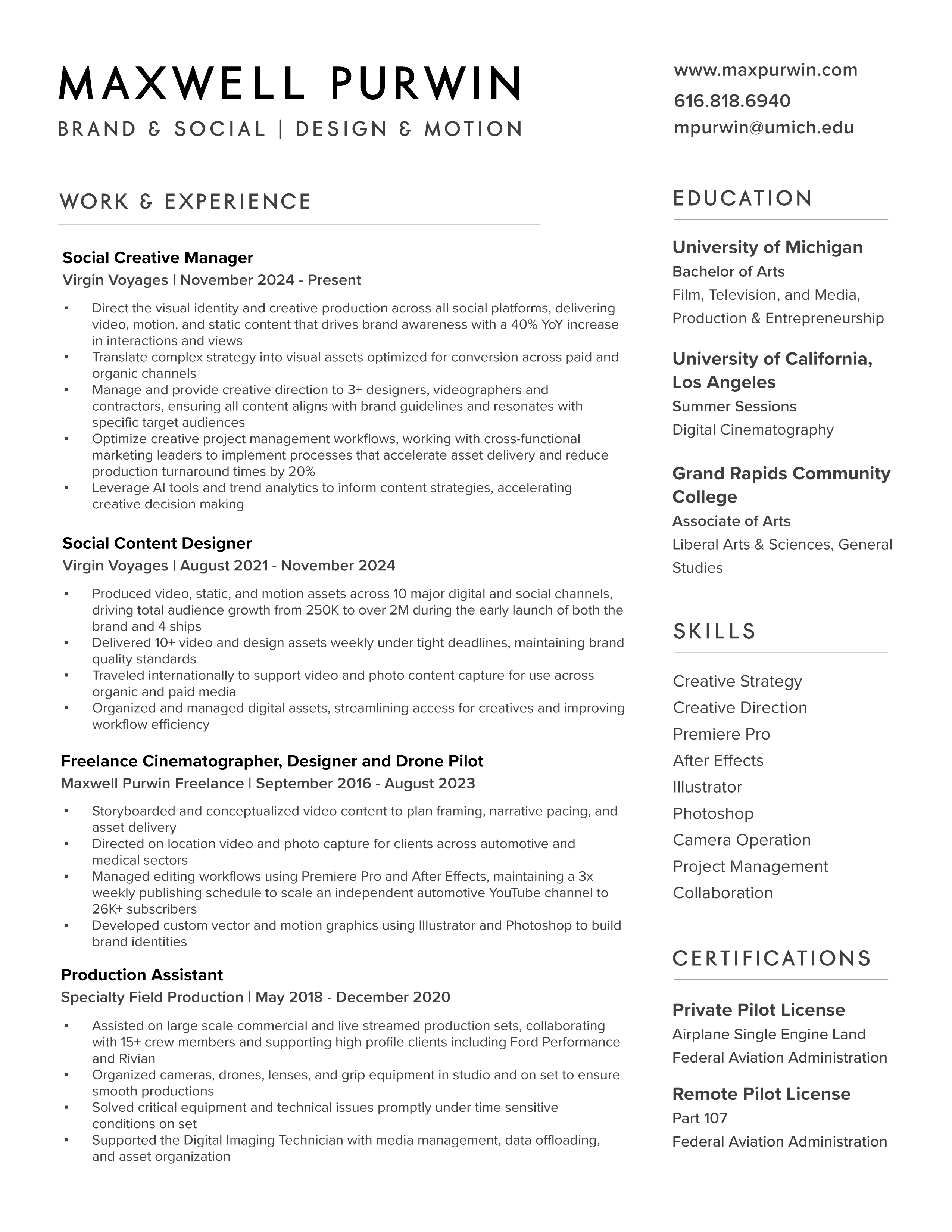 Maxwell Purwin Resume